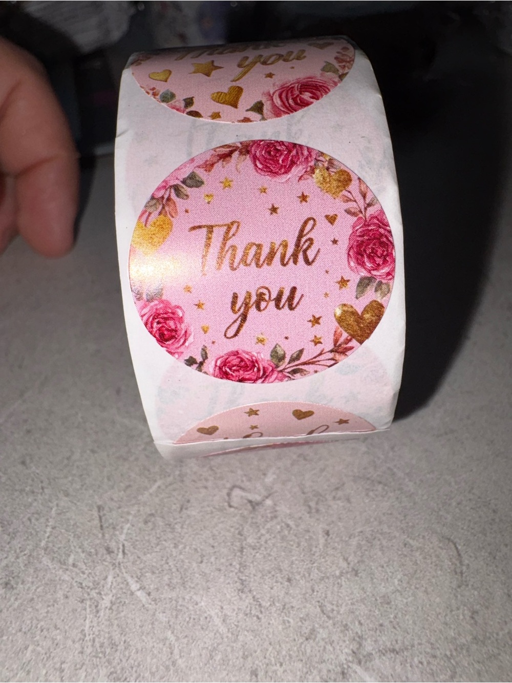 Thank You Floral 500 ct Sticker Roll